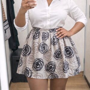 100% cotton double-lined A-line skirt bubble hem mini skirt Sz 4 skater y2K